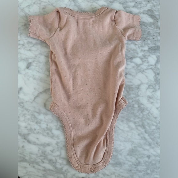 Colored Organics Josie Pointelle Short Sleeve Bodysuit, color Ballet size 0-3M - Picture 2 of 2